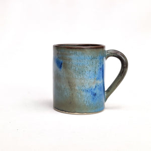 Coffee cup - mug - green blue bronze stoneware ceramic - handmade.