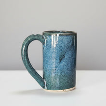 Load image into Gallery viewer, Tall blue green stoneware ceramic mug - large mug - handmade