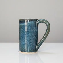 Load image into Gallery viewer, Tall blue green stoneware ceramic mug - large mug - handmade