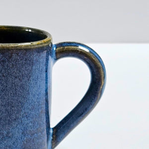 Coffee cup - mug - blue green stoneware ceramic - handmade