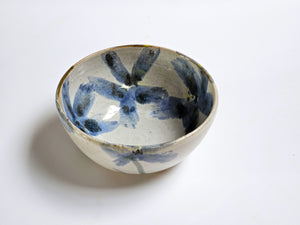 Blue Flowers Hand-painted Hand-made Stoneware Ceramic Bowl