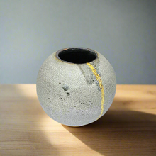 Load image into Gallery viewer, Mini moon jar vase with gold stripe 3
