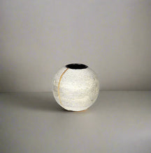 Load image into Gallery viewer, Mini lichen moon jar with gold stripe 1