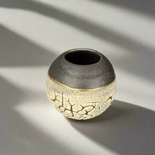 Load image into Gallery viewer, Mini lichen moon jar with black and gold