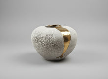 Load image into Gallery viewer, Flow Lichen and gold large moon jar