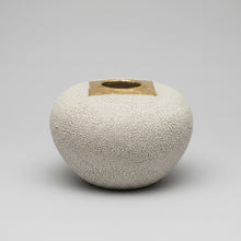 Load image into Gallery viewer, 'Gold square' Lichen and gold large Cumbrian moon jar