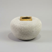 Load image into Gallery viewer, 'Gold square' Lichen and gold large Cumbrian moon jar