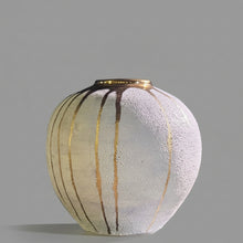 Load image into Gallery viewer, Sunburst Lichen and gold large moon jar
