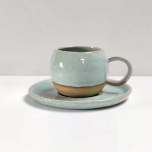 Celadon turquoise round espresso coffee cup