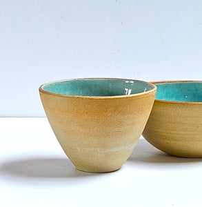 Celadon Turquoise Handmade Stoneware Ceramic Nibbles Bowl Sugar Bowl