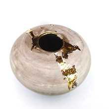 Load image into Gallery viewer, Lichen and gold large moon jar
