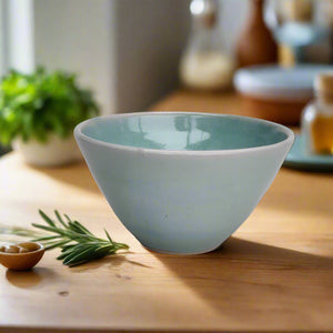 Celadon Turquoise Handmade Stoneware Ceramic Cereal Bowl Nibbles Bowl