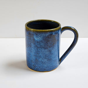 Blue Espresso coffee cup mini mug handmade stoneware ceramic