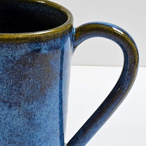 Blue Espresso coffee cup mini mug handmade stoneware ceramic