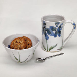Blue flowers Handmade Stoneware Ceramic Nibbles Bowls Sugar Bowls Made to order Delivery 2-3 Weeks
