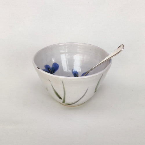 Blue flowers Handmade Stoneware Ceramic Nibbles Bowls Sugar Bowls Made to order Delivery 2-3 Weeks