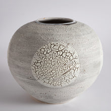 Load image into Gallery viewer, Very large moonjar stoneware vase lichen crackle glaze