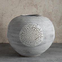 Load image into Gallery viewer, Very large moonjar stoneware vase lichen crackle glaze