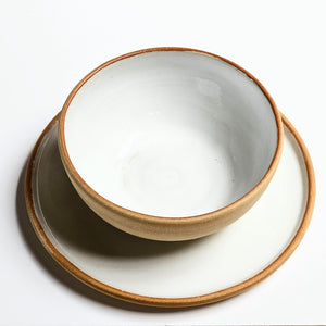 White Handmade Stoneware Ceramic Bowl Cereal Bowl