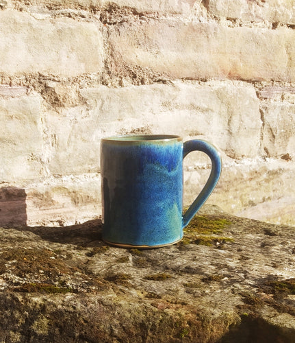 Very large blue mug pint pot