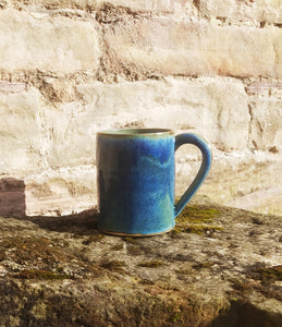 Very large blue mug pint pot