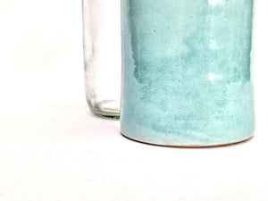 Stoneware ceramic jug - vase celadon pale jade