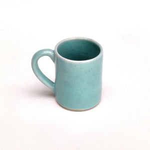 Espresso coffee cup mini mug handmade stoneware ceramic celadon pale jade green glaze. Also made to order