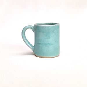 Espresso coffee cup mini mug handmade stoneware ceramic celadon pale jade green glaze. Also made to order