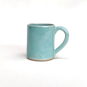 Espresso coffee cup mini mug handmade stoneware ceramic celadon pale jade green glaze. Also made to order