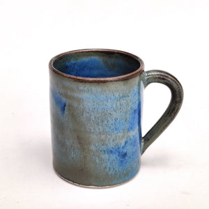 Coffee cup - mug - green blue bronze stoneware ceramic - handmade.