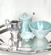 Load image into Gallery viewer, Handmade stoneware ceramic lidded jar celadon pale jade glaze