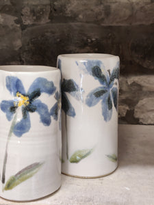 Blue Flowers ceramic jug - stoneware - milk jug - vase