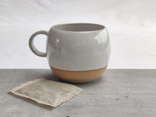 Load image into Gallery viewer, White round cup, tea cup, coffee cup. Unglazed base.