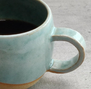 Celadon turquoise round espresso coffee cup
