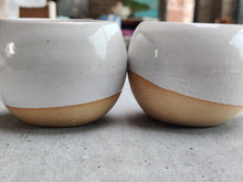 Load image into Gallery viewer, White round cup, tea cup, coffee cup. Unglazed base.