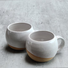 Load image into Gallery viewer, White round cup, tea cup, coffee cup. Unglazed base.