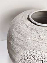 Load image into Gallery viewer, Very large moonjar stoneware vase lichen crackle glaze