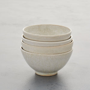 Set of 4 Ivory White Stoneware Ceramic Nibbles Bowls Sugar Bowls Handmade Made to order