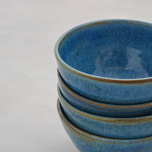 Blue Green Stoneware Ceramic Nibbles Bowl Sugar Bowl Handmade