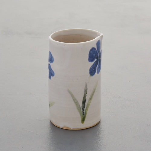 Blue Flowers ceramic jug - stoneware - milk jug - vase