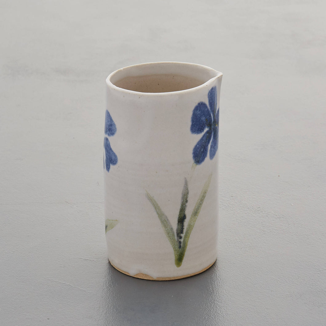 Blue Flowers ceramic jug - stoneware - milk jug - vase