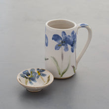 Load image into Gallery viewer, Flower mug - handmade white stoneware ceramic majolica - also made to order