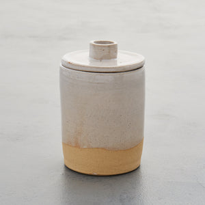 White stoneware ceramic jar - handmade