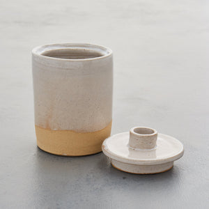 White stoneware ceramic jar - handmade