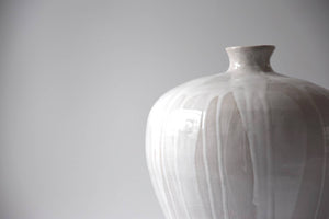 Large White Stoneware Ceramic Vase