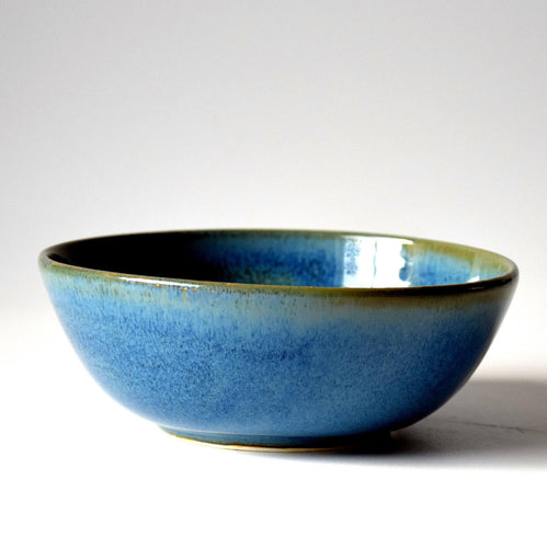 Blue Green Stoneware Ceramic Cereal Bowl Ice Cream Bowl Handmade