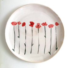 Load image into Gallery viewer, Made to order. Very Large Stoneware Ceramic Majolica Platter Dish with Poppies