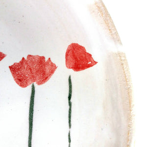 Made to order. Very Large Stoneware Ceramic Majolica Platter Dish with Poppies