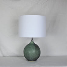 Load image into Gallery viewer, Pair of Handmade Lamp Bases Stoneware Ceramic Matt Green Glaze