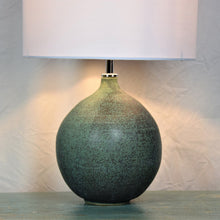 Load image into Gallery viewer, Pair of Handmade Lamp Bases Stoneware Ceramic Matt Green Glaze